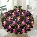 Star Fairy Unicorn Pattern Print Waterproof Round Tablecloth