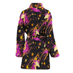 Star Fairy Unicorn Pattern Print Women's Bathrobe