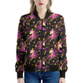 Star Fairy Unicorn Pattern Print Women's Bomber Jacket