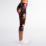 Star Fairy Unicorn Pattern Print Women's Capri Leggings