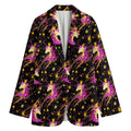 Star Fairy Unicorn Pattern Print Women's Cotton Blazer