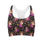 Star Fairy Unicorn Pattern Print Women's Sports Bra