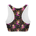 Star Fairy Unicorn Pattern Print Women's Sports Bra
