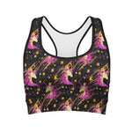 Star Fairy Unicorn Pattern Print Women's Sports Bra