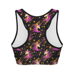 Star Fairy Unicorn Pattern Print Women's Sports Bra