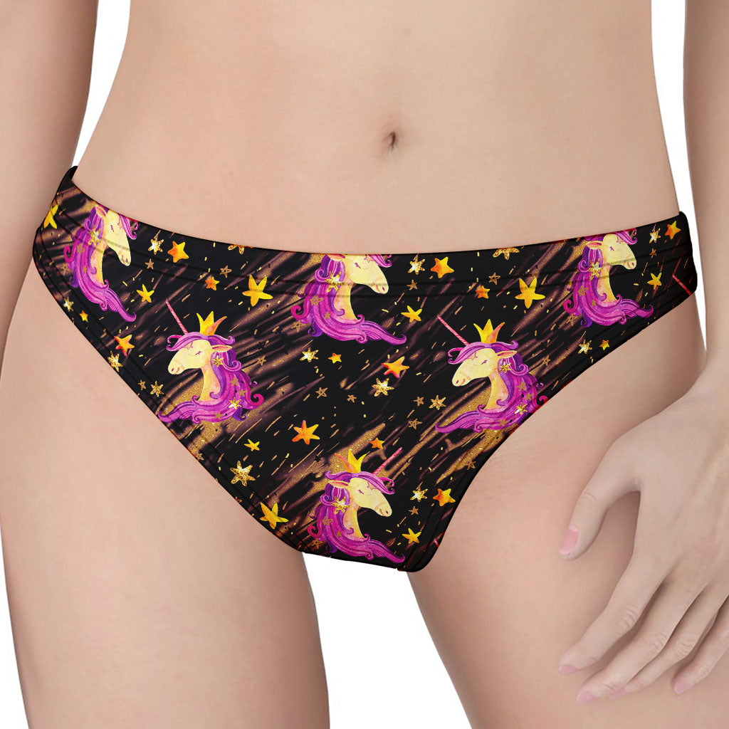 Star Fairy Unicorn Pattern Print Women's Thong