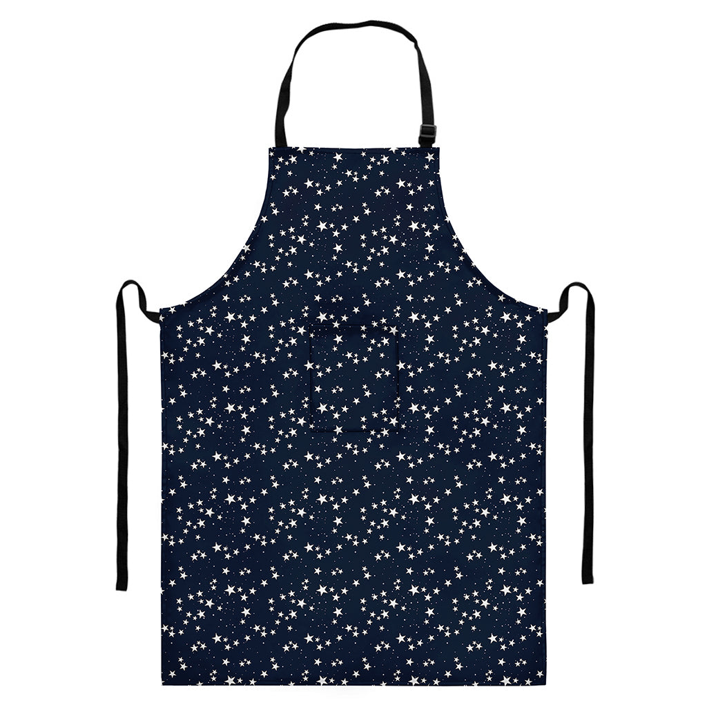 Star Sky Pattern Print Bib Apron With Pocket