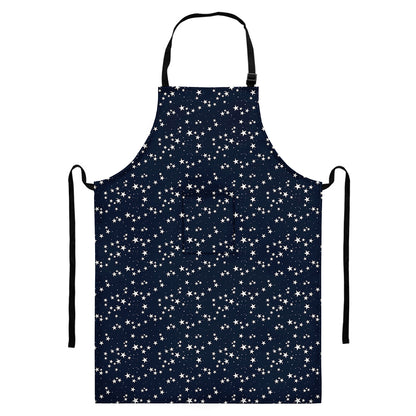 Star Sky Pattern Print Bib Apron With Pocket