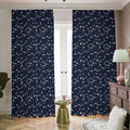 Star Sky Pattern Print Dimout Pencil Pleat Curtains