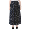 Star Sky Pattern Print Chiffon Maxi Skirt