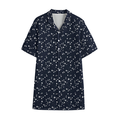 Star Sky Pattern Print Cotton Hawaiian Shirt