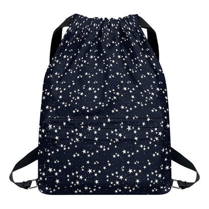 Star Sky Pattern Print Drawstring Backpack