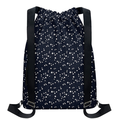 Star Sky Pattern Print Drawstring Backpack
