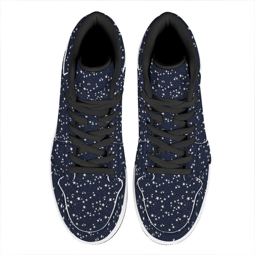 Star Sky Pattern Print High Top Leather Sneakers