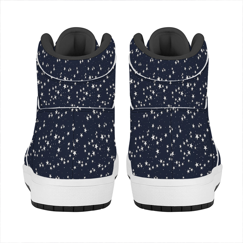 Star Sky Pattern Print High Top Leather Sneakers