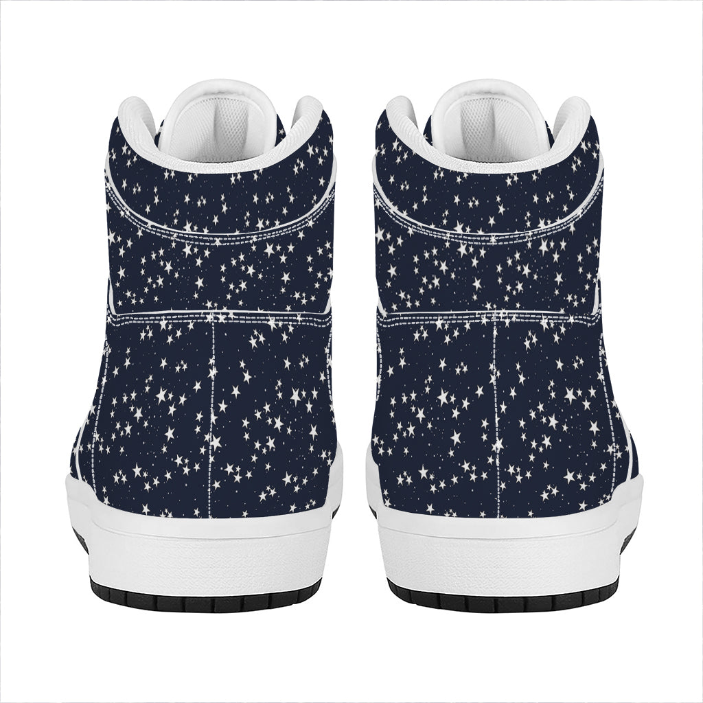 Star Sky Pattern Print High Top Leather Sneakers
