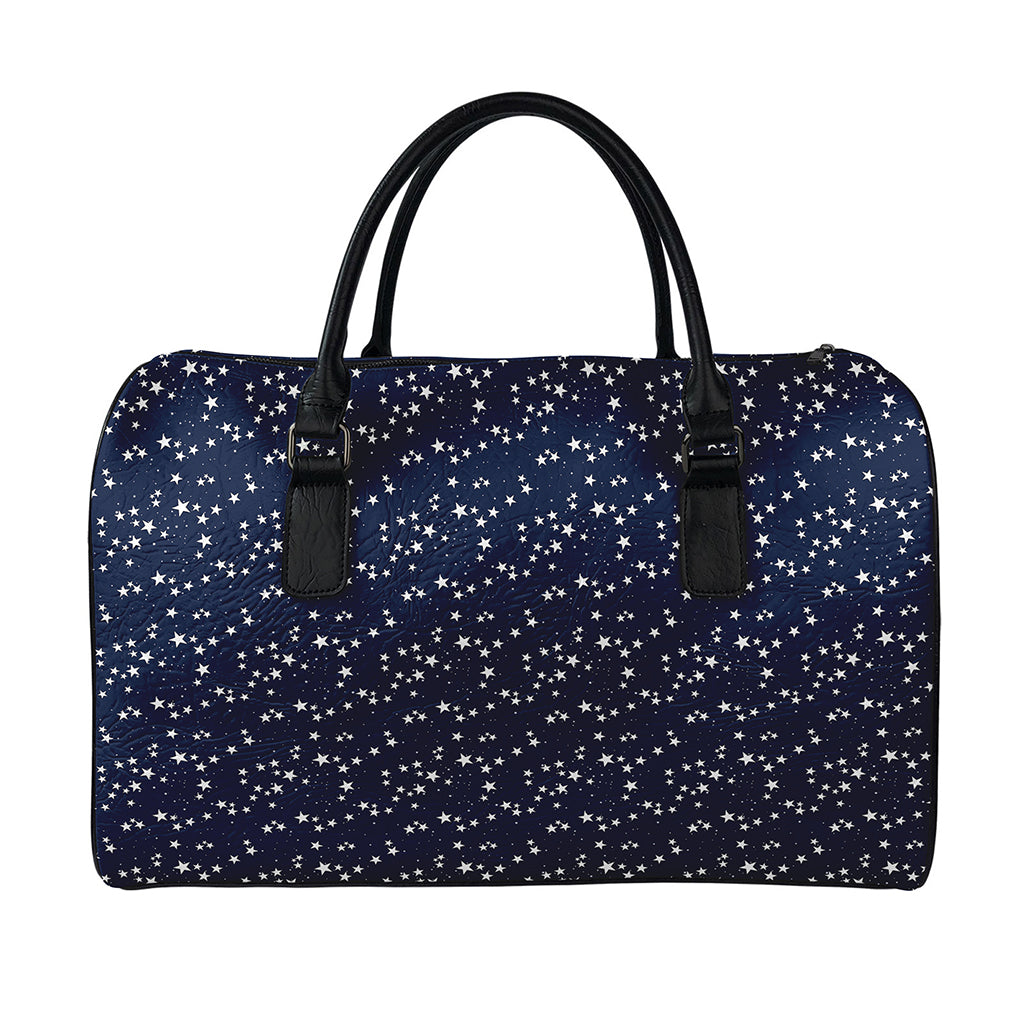 Star Sky Pattern Print Leather Duffle Bag