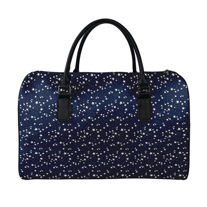 Star Sky Pattern Print Leather Duffle Bag