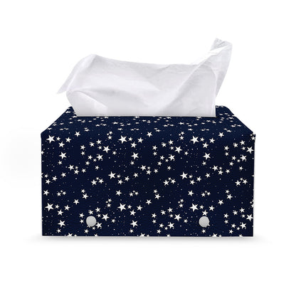 Star Sky Pattern Print Leather Tissue Box Cover