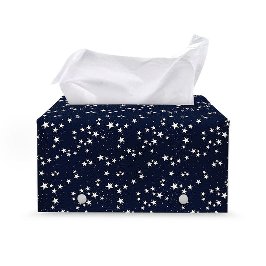 Star Sky Pattern Print Leather Tissue Box Cover