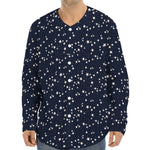 Star Sky Pattern Print Long Sleeve Baseball Jersey