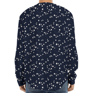 Star Sky Pattern Print Long Sleeve Baseball Jersey