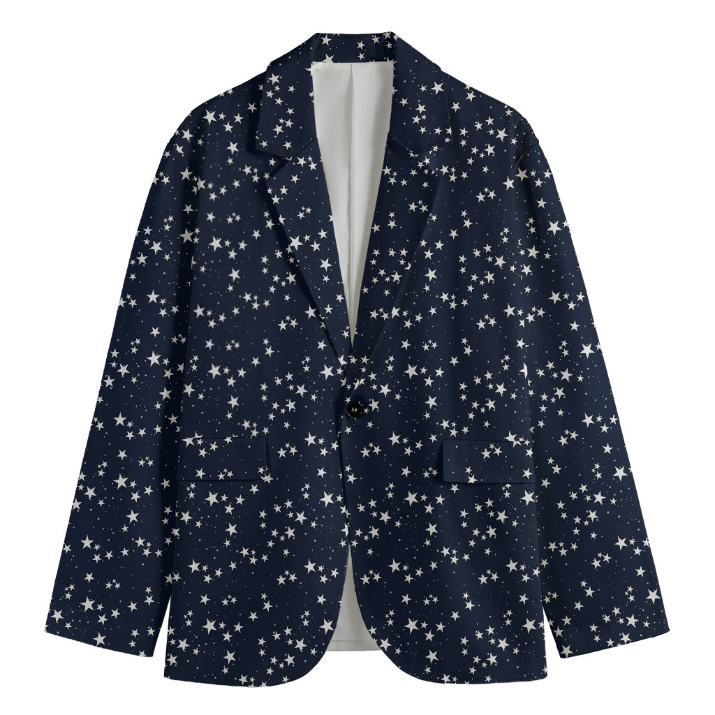 Star Sky Pattern Print Men's Cotton Blazer