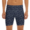 Star Sky Pattern Print Men's Long Boxer Briefs