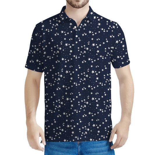 Star Sky Pattern Print Men's Polo Shirt