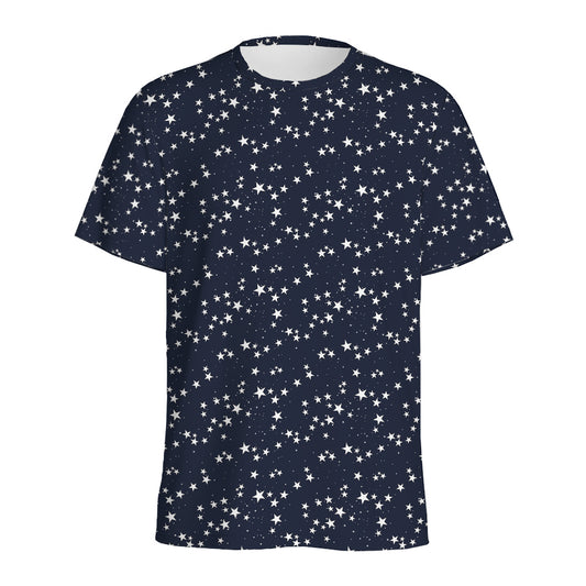 Star Sky Pattern Print Men's Sports T-Shirt