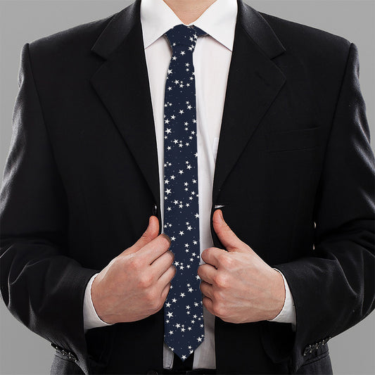 Star Sky Pattern Print Necktie