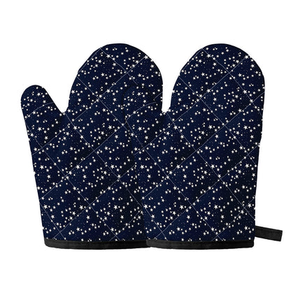 Star Sky Pattern Print Oven Mitts