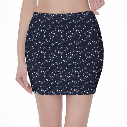 Star Sky Pattern Print Pencil Mini Skirt