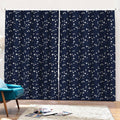 Star Sky Pattern Print Pencil Pleat Curtains