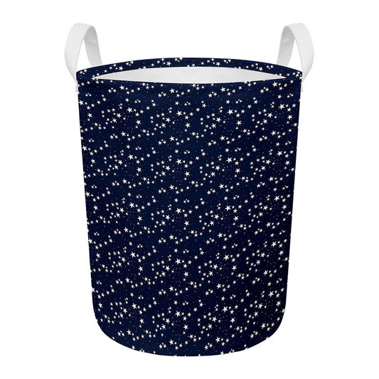 Star Sky Pattern Print Round Laundry Basket