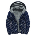 Star Sky Pattern Print Sherpa Lined Zip Up Hoodie