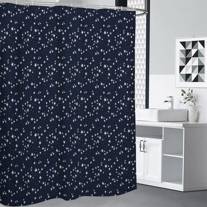 Star Sky Pattern Print Shower Curtain