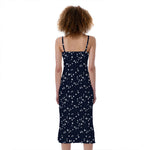 Star Sky Pattern Print Slim Fit Midi Cami Dress