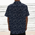 Star Sky Pattern Print Textured Short Sleeve Shirt