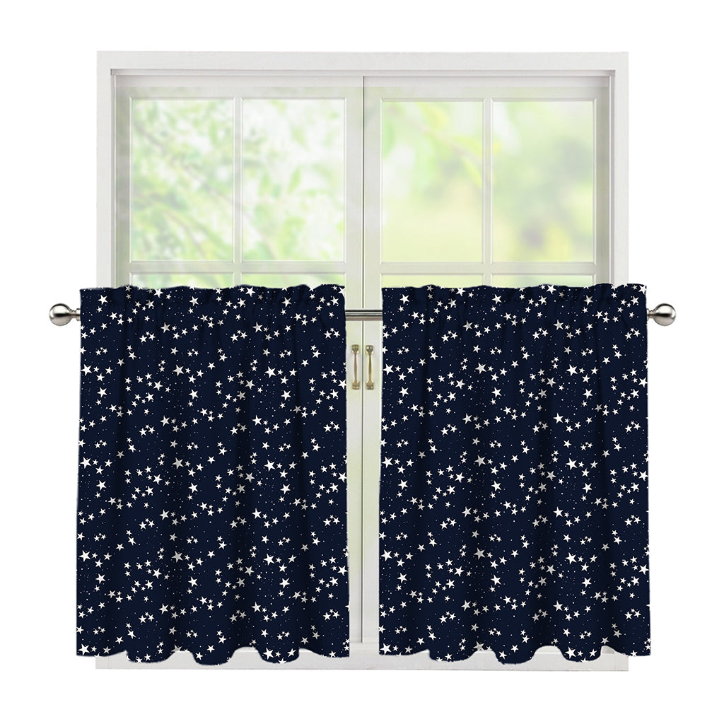 Star Sky Pattern Print Tier Curtains