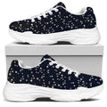 Star Sky Pattern Print White Chunky Shoes