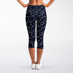 Star Sky Pattern Print Women's Capri Leggings