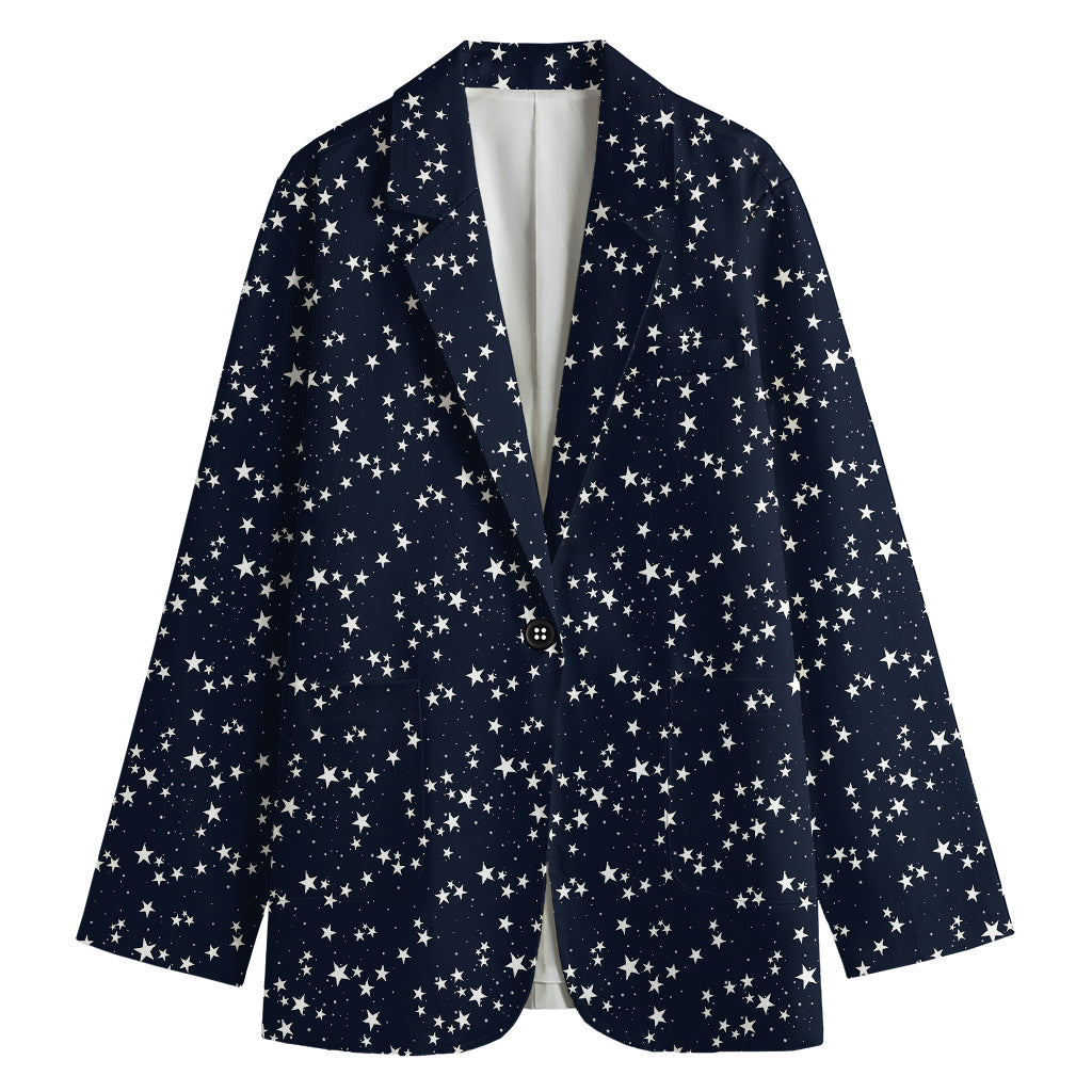Star Sky Pattern Print Women's Cotton Blazer