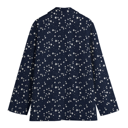 Star Sky Pattern Print Women's Cotton Blazer