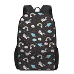 Star Space Unicorn Pattern Print 17 Inch Backpack