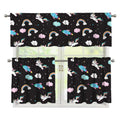 Star Space Unicorn Pattern Print 3 Piece Kitchen Curtains