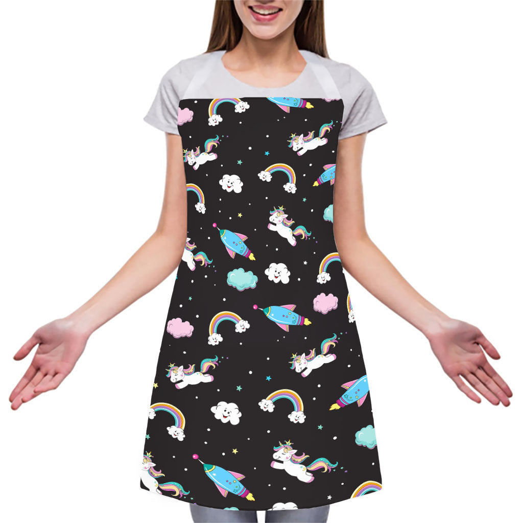 Star Space Unicorn Pattern Print Adjustable Apron