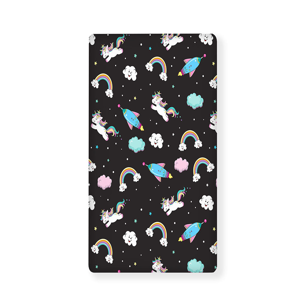 Star Space Unicorn Pattern Print Baby Crib Sheet