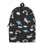 Star Space Unicorn Pattern Print Backpack