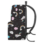 Star Space Unicorn Pattern Print Backpack
